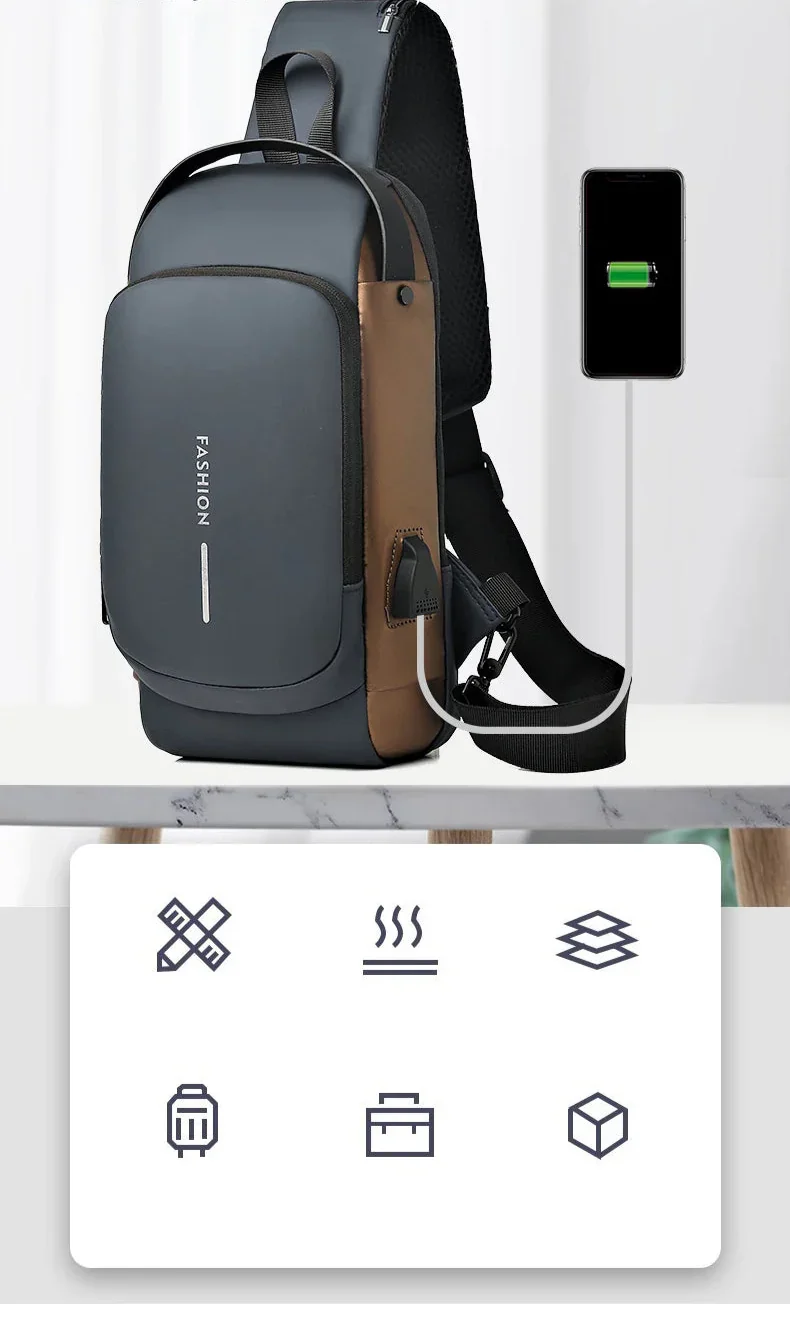 Sac de Poitrine Anti-vol VaultPack™ | Code Secret + Port USB | Homme & Femme. Idéal pour le voyage et la ville. Livraison gratuite ! Achetez-le en confiance.