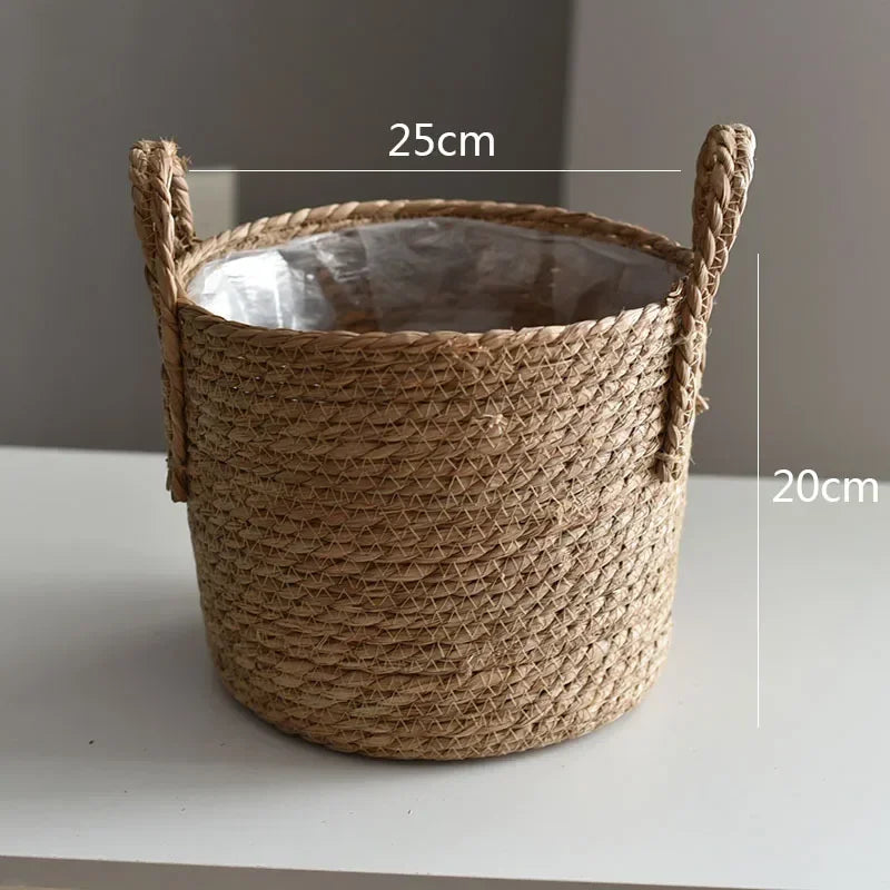 Panier en osier | VerduraBloom™ - Rangement Chic panier en osier avec couvercle, panier osier rangement jardin, corbeille vannerie naturelle, panier wicker pour plantes, solution rangement osier exterieur, panier en osier deco maison, corbeille osier avec couvercle durable, vannerie pour pot fleurs, panier osier polyvalent ecolo, rangement en paille couvercle