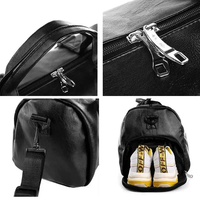 Le sac de sport femme Élégance Polyvalent™ se distingue par son design raffiné et fonctionnel. Conçu en cuir PU souple et imperméable, il protège vos affaires dans toutes les conditions tout en ajoutant une touche chic à votre style. Son compartiment à chaussures séparé garde vos baskets à part, préservant la propreté et l’organisation de votre espace intérieur. Grâce à son grand volume de 20 à 35 litres, il accueille aisément vêtements, accessoires de sport et effets personnels. Ses poches zippées multiple