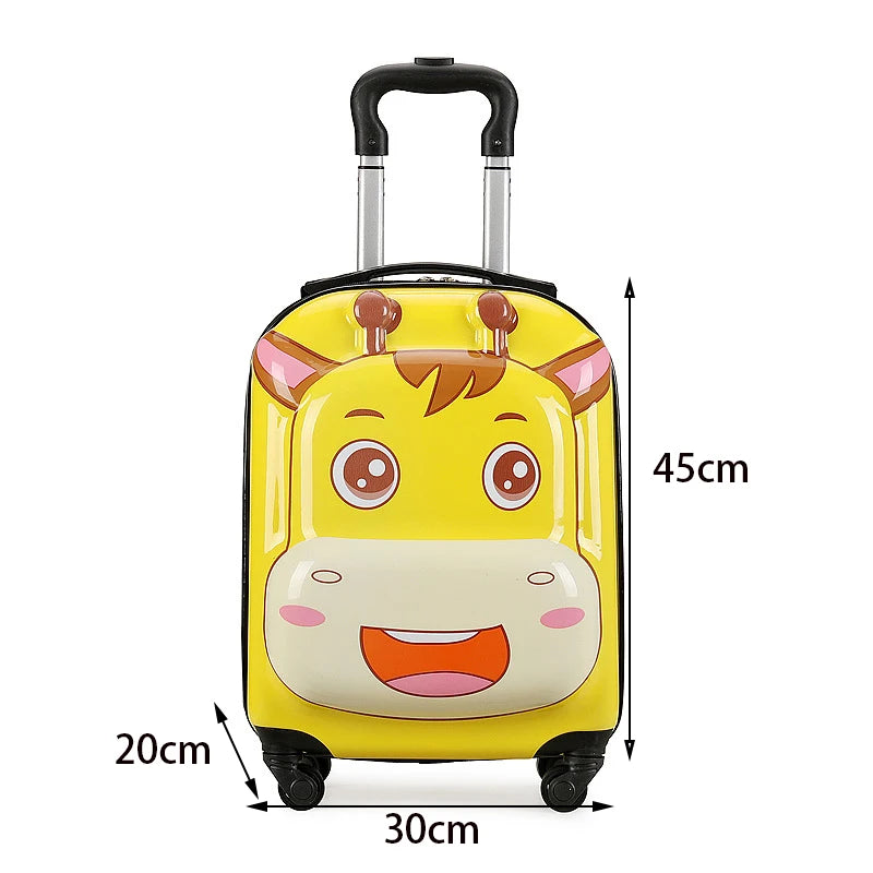 valise enfant 18 pouces a roulettes en abs coque rigide bagage enfant cabine theme animal 3d mignon pour voyage enfant vacances etudiant