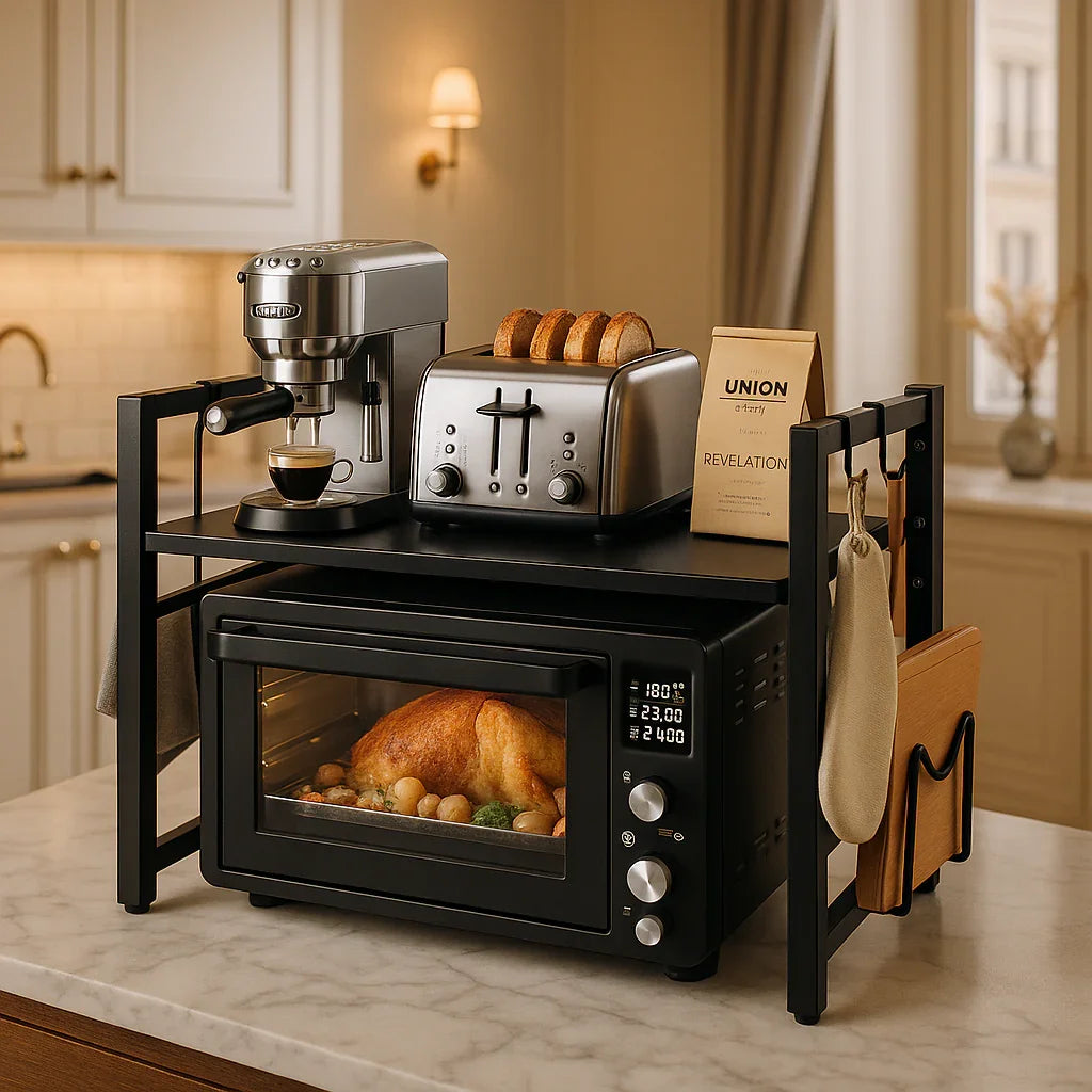 Étagère cuisine extensible Spacerack noir de Spacerack Shop, rangement compacte électroménager cuisine