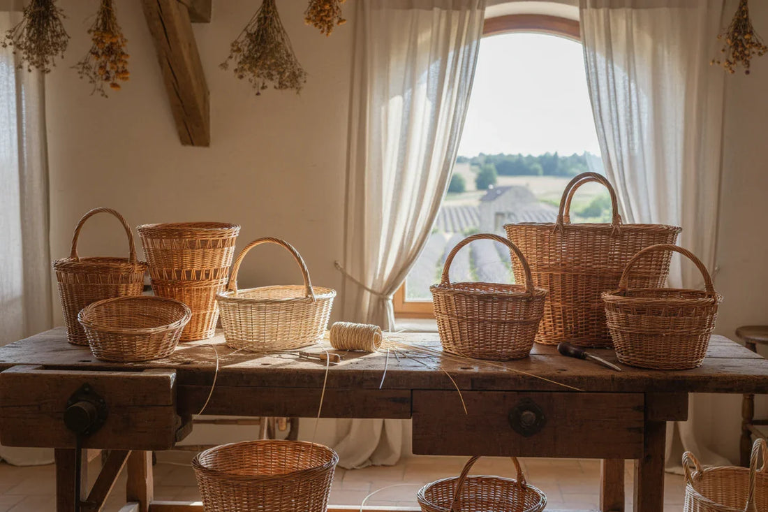 panier osier rangement, panier en osier rangement, corbeille en osier