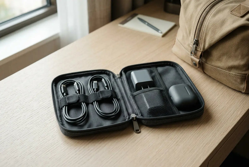 Organisateur de câbles de voyage : choisir sa pochette et ranger ses chargeurs