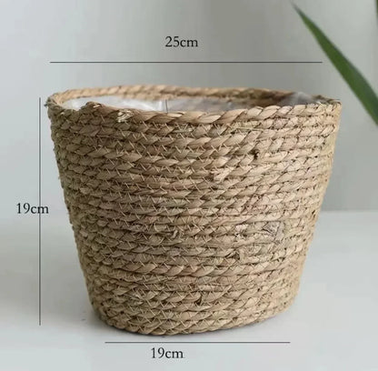 Panier en osier | VerduraBloom™ - Rangement Chic panier en osier avec couvercle, panier osier rangement jardin, corbeille vannerie naturelle, panier wicker pour plantes, solution rangement osier exterieur, panier en osier deco maison, corbeille osier avec couvercle durable, vannerie pour pot fleurs, panier osier polyvalent ecolo, rangement en paille couvercle