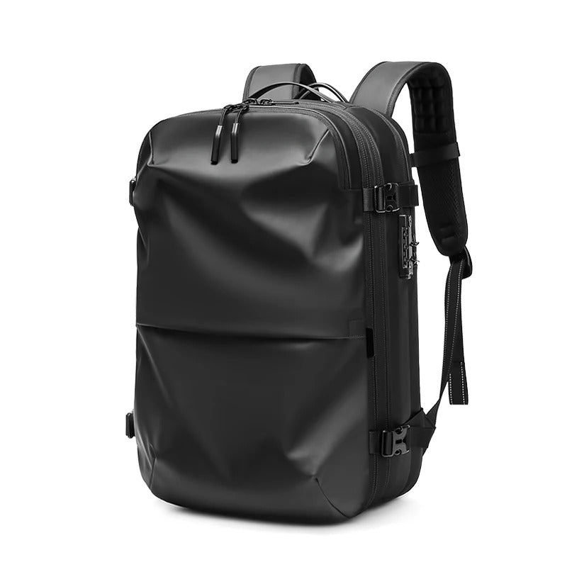 Sac à dos compression sous vide aero sac Decathlon noir, compact pour voyage organisé