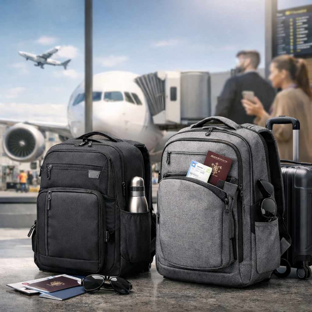 Sacs à dos de voyage à l'aéroport