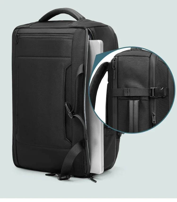 Sac a dos voyage compression sous vide Airbag Business™ : compact, étanche, USB, grande capacité extensible et organisation optimale.