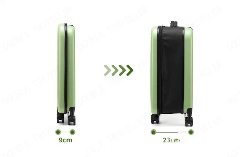 Valise cabine FlexRoll 20 pouces à roulettes pliable, bagage cabine léger de voyage en ABS et PC haute résistance, valise cabine à roulette pliable avec structure renforcée, capacité 45 litres extensible, épaisseur pliée 9 cm et extension jusqu’à 23 cm, valise de voyage compacte avec roues 360 degrés silencieuses, trolley cabine maniable et stable, verrouillage sécurisé par mot de passe, small cabin trolley case idéal avion, carry on luggage 20 inch conforme bagage cabine, valise cabine moderne pour city