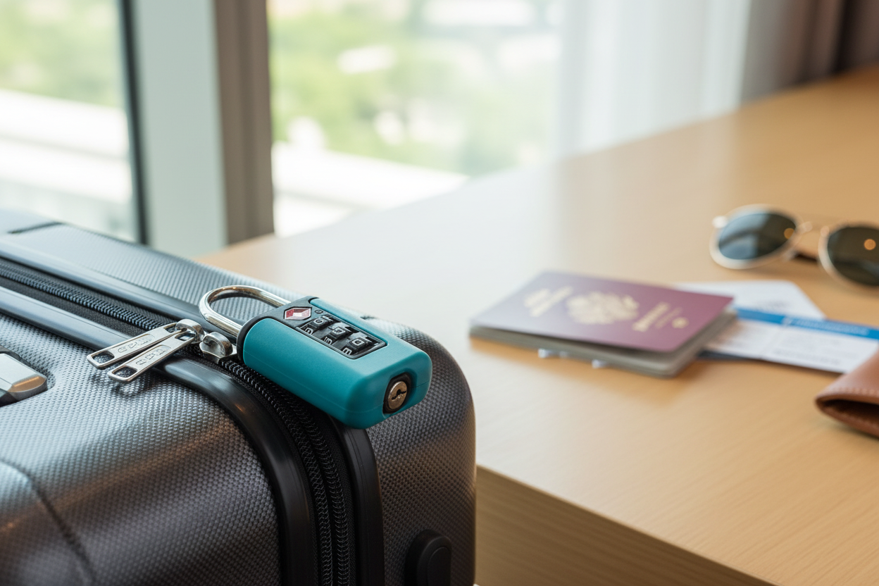 Cadenas TSA accroche a un sac a dos pour proteger les affaires en voyage