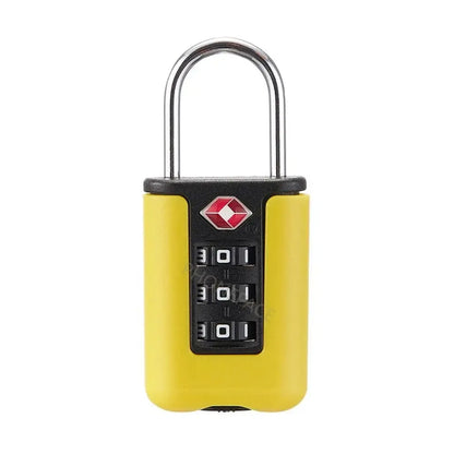 Cadenas TSA a combinaison pour valise et bagage de voyage vue produit jaune