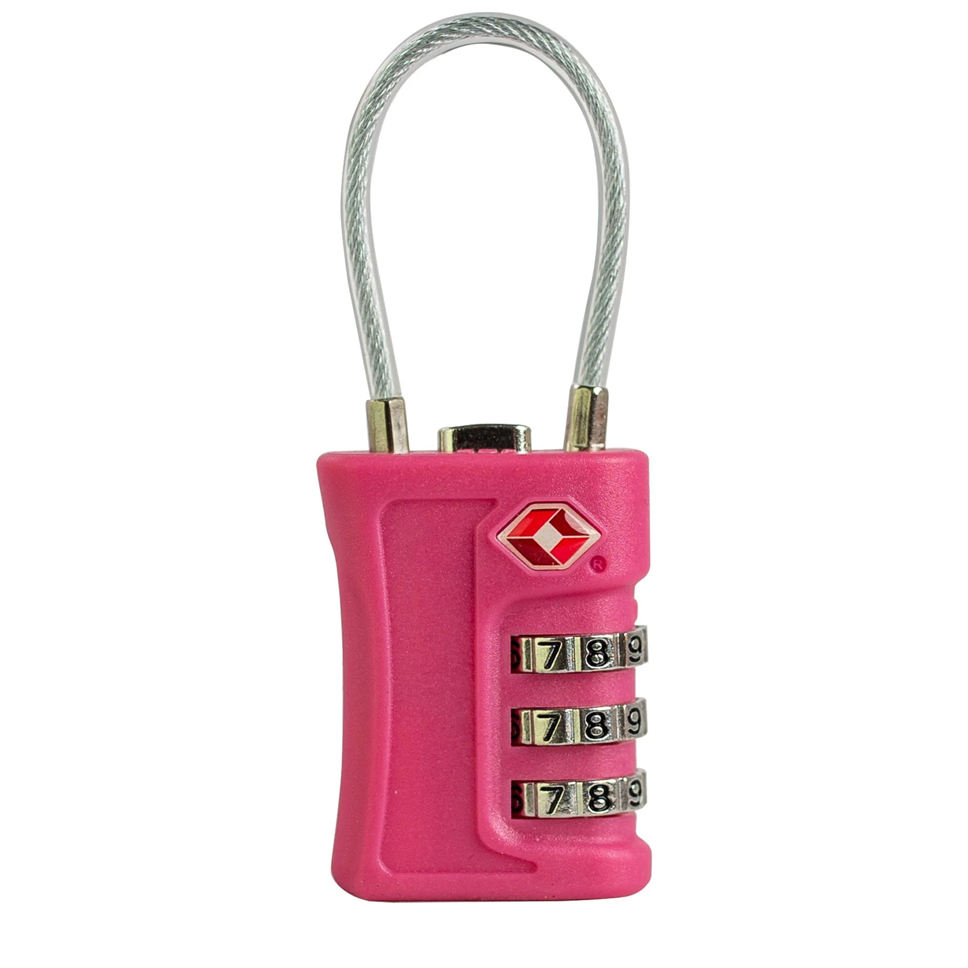 Cadenas TSA pour valise disponible en rose rouge