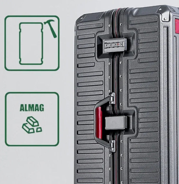 Cadre en aluminium renforcé sur valise cabine rigide offrant une excellente résistance aux chocs