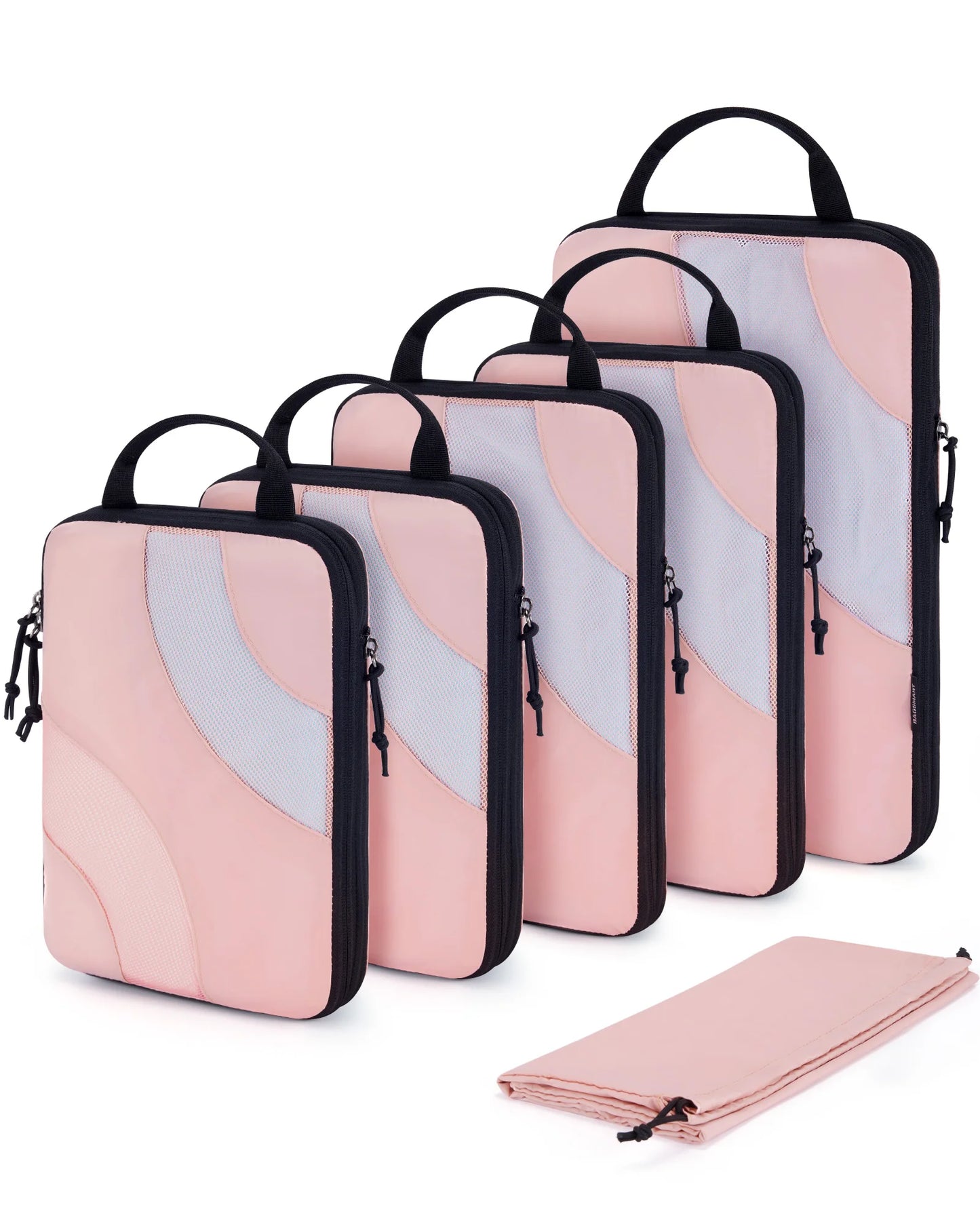 Organisateur de valise compressible avec cubes de rangement pour vêtements, gain de place jusqu’à 60 %, idéal voyage cabine et long séjour