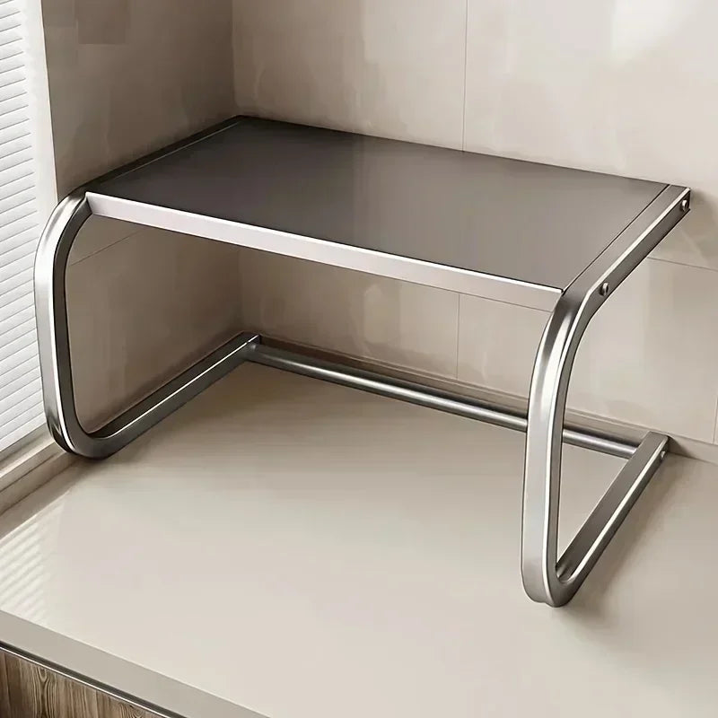 étagère pour micro-ondes en métal argenté effet inox, étagère micro-ondes robuste sans assemblage, support micro-ondes en acier design moderne, étagère micro-ondes solide pour cuisine moderne, rangement micro-ondes argent finition inox luxueuse, étagère de cuisine métallique stable et élégante, étagère de comptoir pour micro-ondes en métal haut de gamme, étagère de cuisine argentée effet inox, étagère de rangement pour micro-ondes et accessoires, étagère cuisine double niveau pour four et vaisselle, organis
