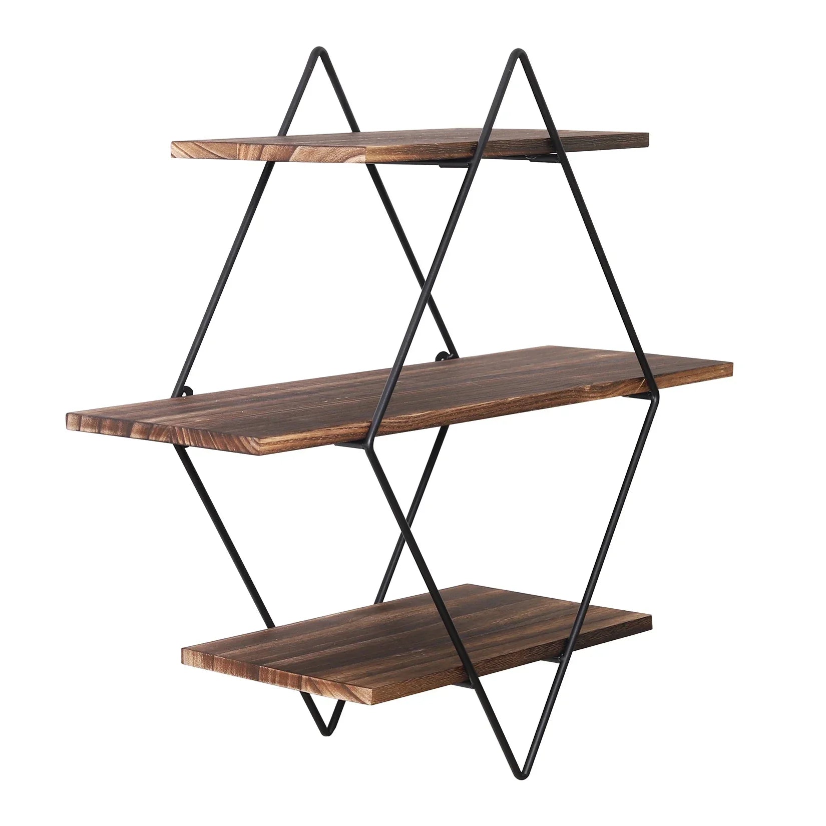 Découvrez l'étagère murale décorative Diamant Rustique™ : design industriel bois-métal, 3 niveaux robustes pour gain d'espace. Achetez en ligne à 37€, livraison gratuite France ! Idéal pour salon/chambre.