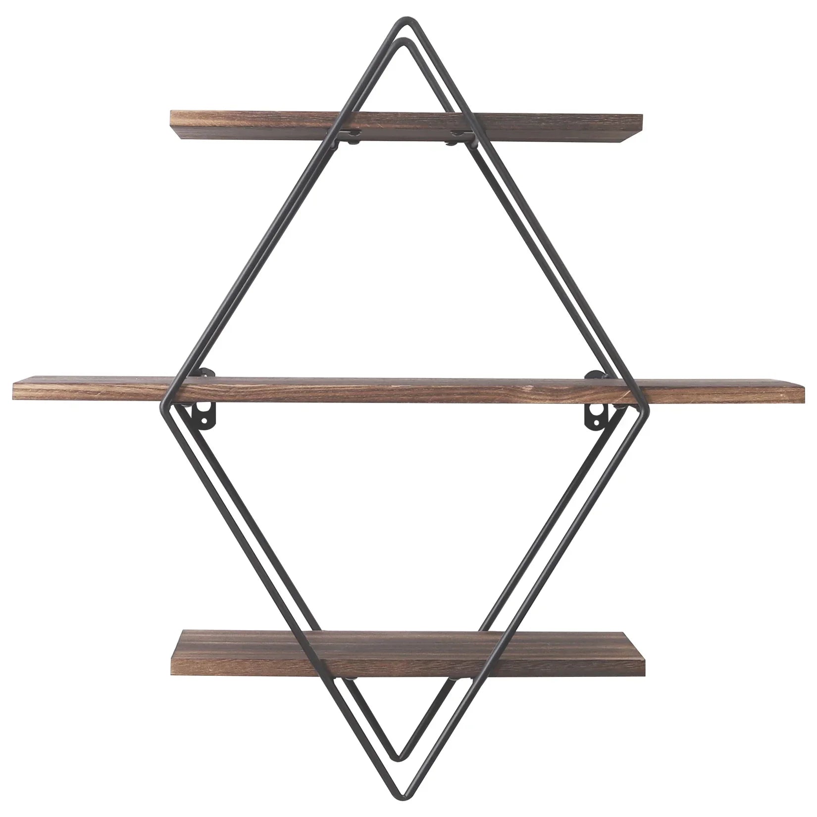 Découvrez l'étagère murale décorative Diamant Rustique™ : design industriel bois-métal, 3 niveaux robustes pour gain d'espace. Achetez en ligne à 37€, livraison gratuite France ! Idéal pour salon/chambre.
