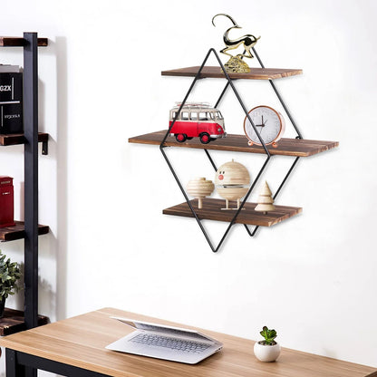 Étagère murale pour livres chambre minimaliste en chêne rustique