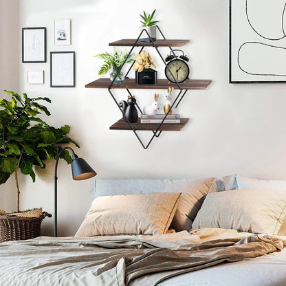 Étagère murale pour plantes succulentes style rustique industriel 3 niveaux