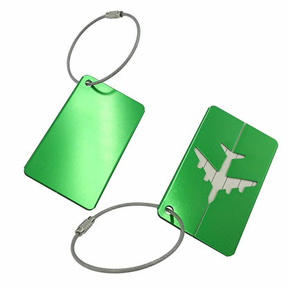 Etiquette bagage aluminium compacte et resistante. identifiez facilement vos bagages avion avec protection anti perte et fixation fiable.