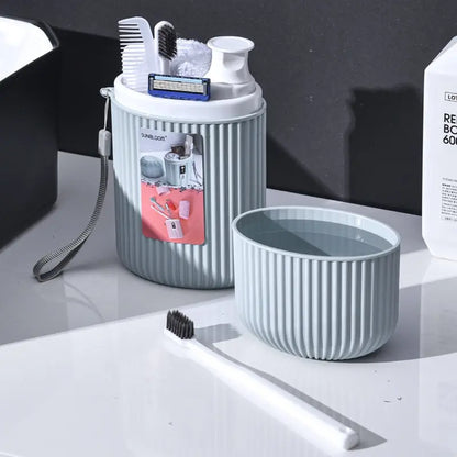 Etui brosse a dent bleu pour salle de bain et viyage paratique elegant et de large capacité