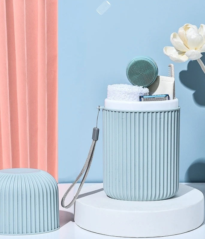 Etui brosse a dent bleu pour salle de bain et viyage paratique elegant et de large capacité