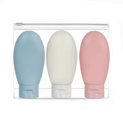 Flacon voyage Rangement Chic rechargeable anti-fuite compatible avion, idéal pour shampoing, lotion, crème, toner et spray, format compact et léger en LDPE pour trousse de toilette, bagage cabine, vacances et déplacements.