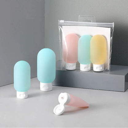 Flacon voyage Rangement Chic rechargeable anti-fuite compatible avion, idéal pour shampoing, lotion, crème, toner et spray, format compact et léger en LDPE pour trousse de toilette, bagage cabine, vacances et déplacements.