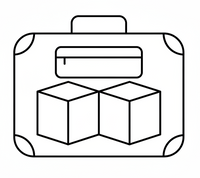 Icône cubes de rangement valise
