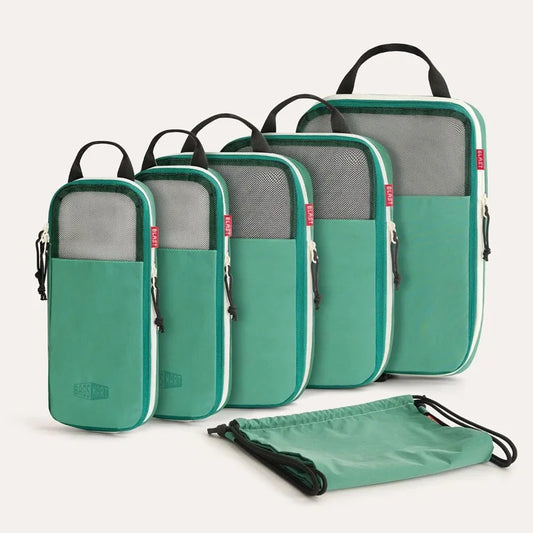 Organisateur de valise compressible haut de gamme pack de 6 cubes d’emballage à compression pour voyage organisé et gain de place optimal