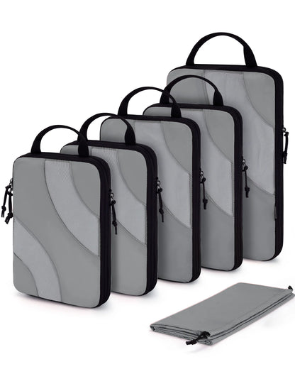 Organisateur de valise compressible avec cubes de rangement pour vêtements, gain de place jusqu’à 60 %, idéal voyage cabine et long séjour