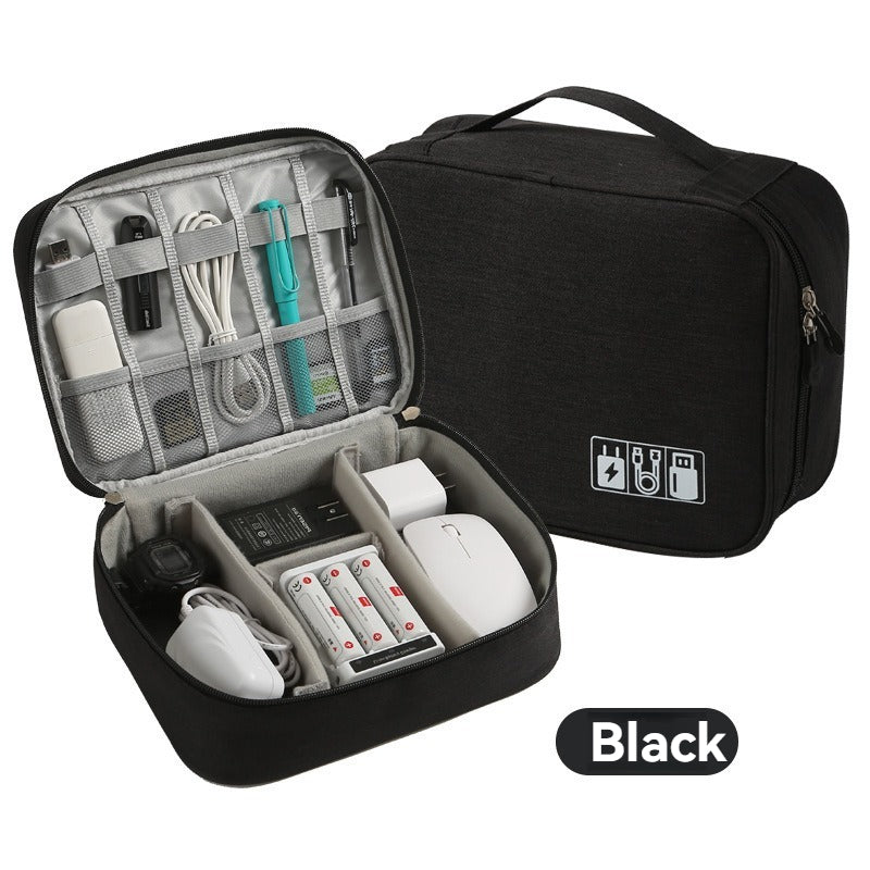 organisateur câble voyage noir CableHub avec compartiments pour accessoires électroniques