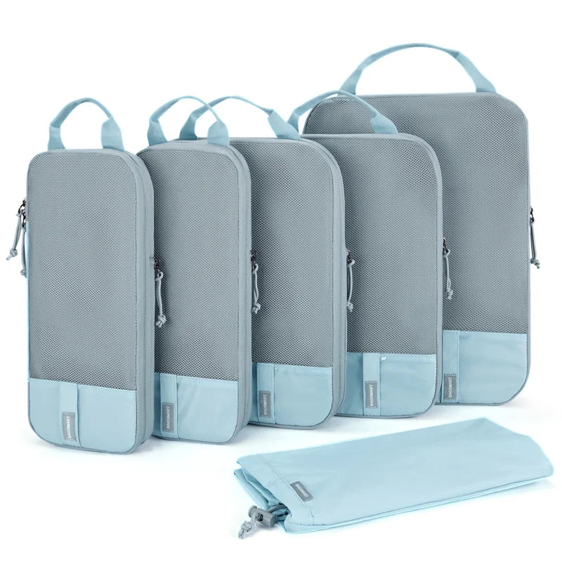 Set organisateur de valise étanche et compressible, pochettes et sacs de voyage pour organisation optimale des bagages