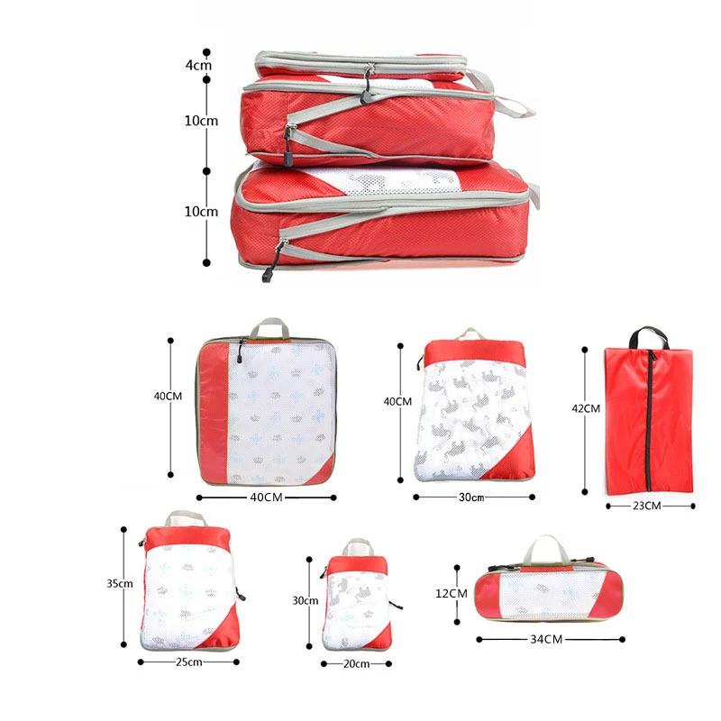 Set organisateur de valise compressible TravelPack™, sacs de rangement en polyester respirant, solution gain de place pour bagage cabine et long séjour.