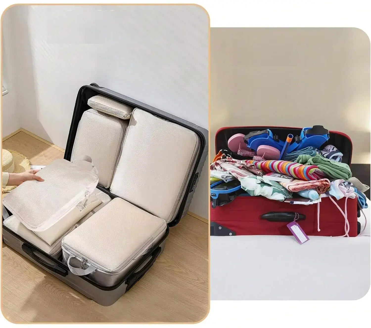 Set organisateur de valise compressible avec organisateur sac à dos voyage, solution étanche et légère pour voyageurs fréquents