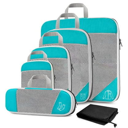 Organisateur de voyage valise TravelPack™, cubes de rangement compressibles pour vêtements, chaussures et accessoires, idéal voyage et rangement maison.