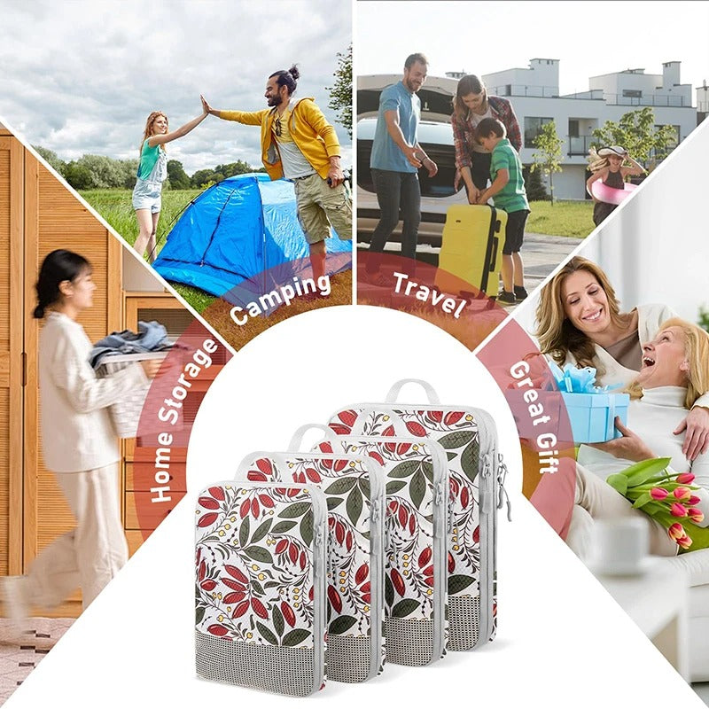 Organisateur de valise étanche premium avec sacs de rangement imperméables, set de 4 organisateurs de voyage résistants pour vêtements, chaussures et accessoires, optimisation de l’espace en valise cabine et soute