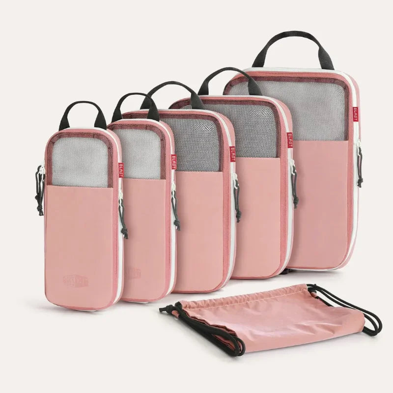 Organisateur de valise compressible haut de gamme pack de 6 cubes d’emballage à compression pour voyage organisé et gain de place optimal