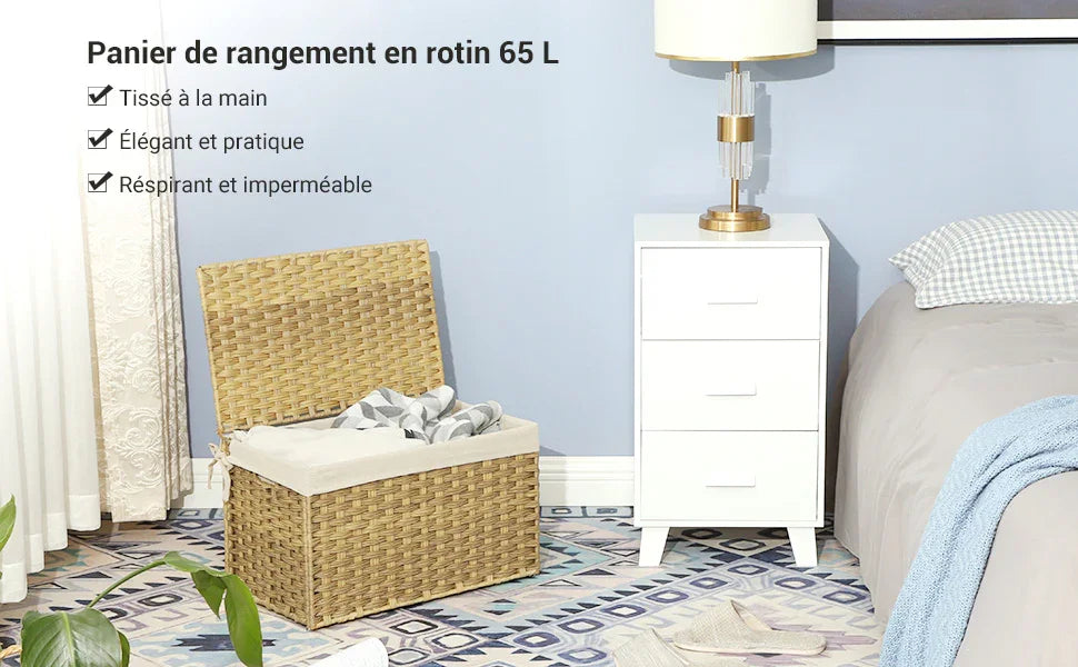 Panier à linge osier | EcoTress™ - Rangement Chic