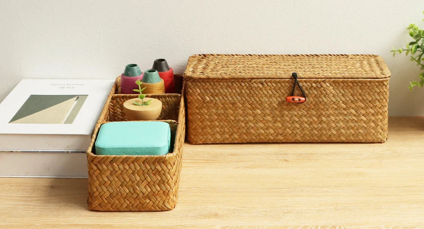 Panier en osier avec couvercle | OsierBox™ - Rangement Chic