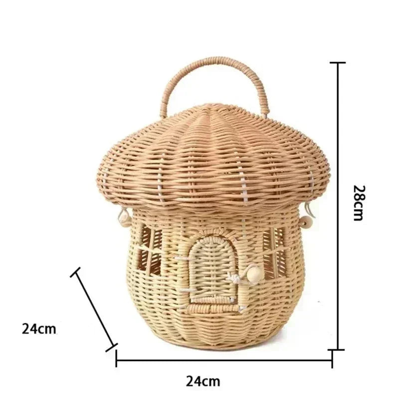 Panier en osier champignon | MushRoomia™ - Rangement Chic