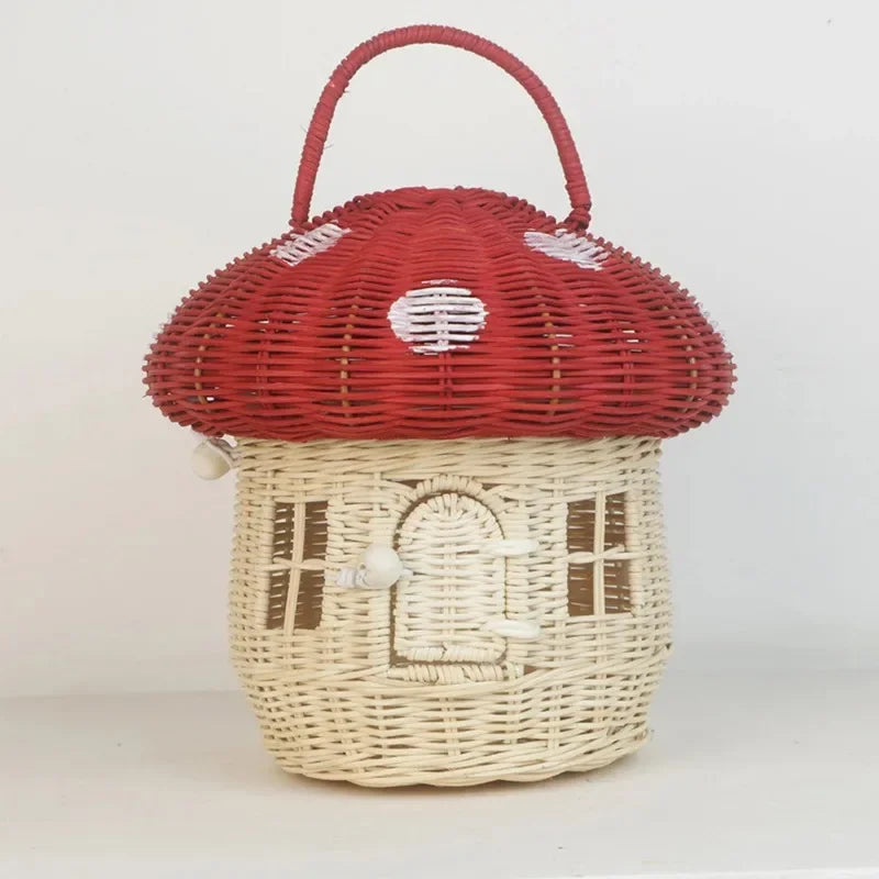 Panier en osier champignon | MushRoomia™ - Rangement Chic