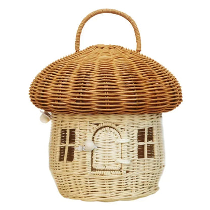 Panier en osier champignon | MushRoomia™ - Rangement Chic