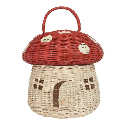 Panier en osier champignon | MushRoomia™ - Rangement Chic
