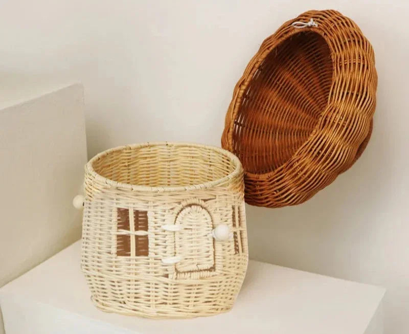 Panier en osier champignon | MushRoomia™ - Rangement Chic