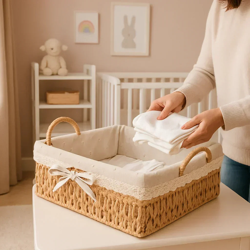 Panier en osier FloraNest rangementchic com ideal rangement salon Corbeille vannerie naturelle 