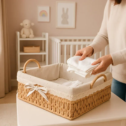 Panier en osier FloraNest rangementchic com ideal rangement salon Corbeille vannerie naturelle 