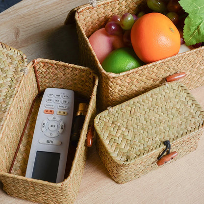 Panier osier Tressia rangementchic organisateur de bureau en rotin tressé fait main