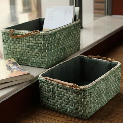 Panier rangement en osier Verdea rangementchic.com panier osier vert naturel écologique