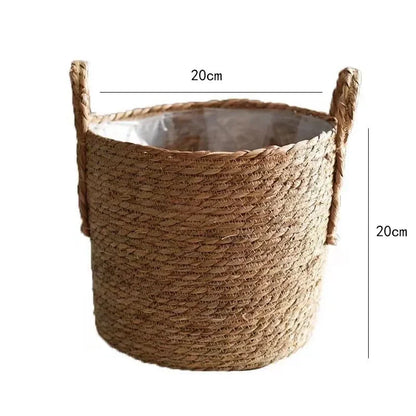 Panier en osier | VerduraBloom™ - Rangement Chic panier en osier avec couvercle, panier osier rangement jardin, corbeille vannerie naturelle, panier wicker pour plantes, solution rangement osier exterieur, panier en osier deco maison, corbeille osier avec couvercle durable, vannerie pour pot fleurs, panier osier polyvalent ecolo, rangement en paille couvercle