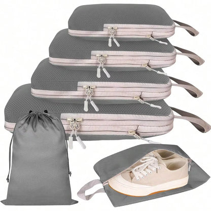 Set organisateur de valise compressible avec organisateur sac à dos voyage, solution étanche et légère pour voyageurs fréquents